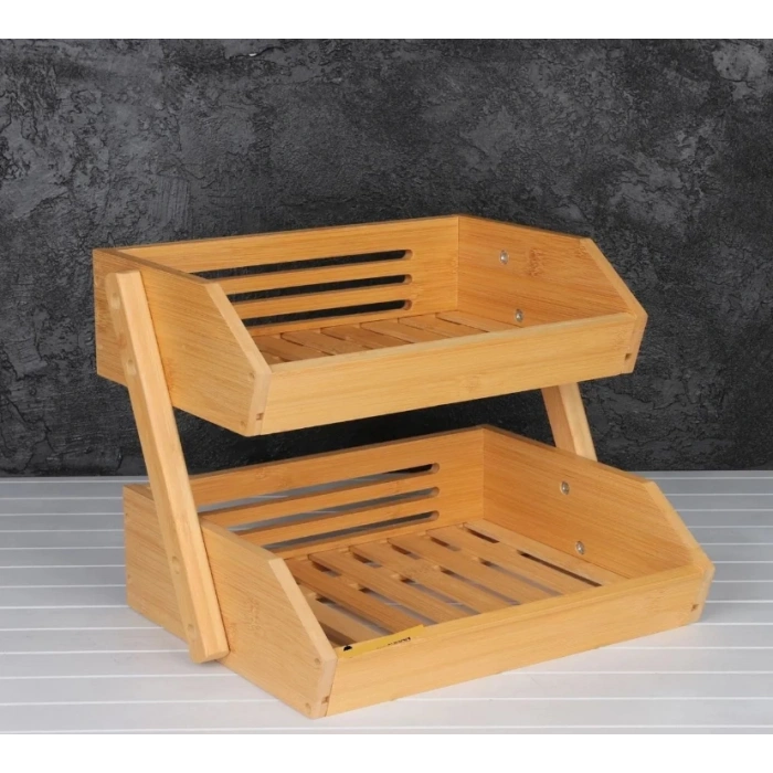 2 katlı bambu stant
