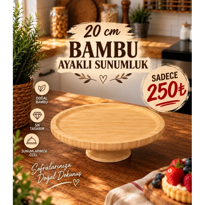 20 cm ayaklı bambu stand