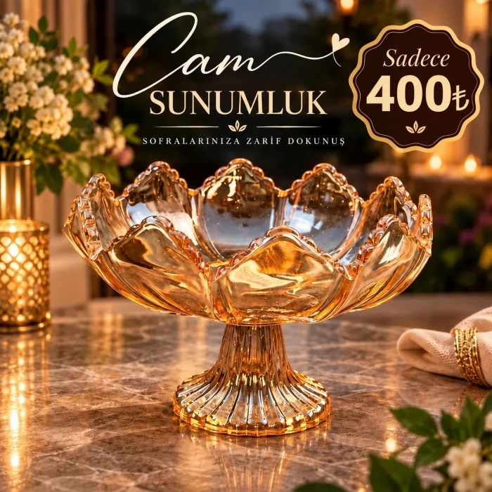 20 cm cam sunumluk