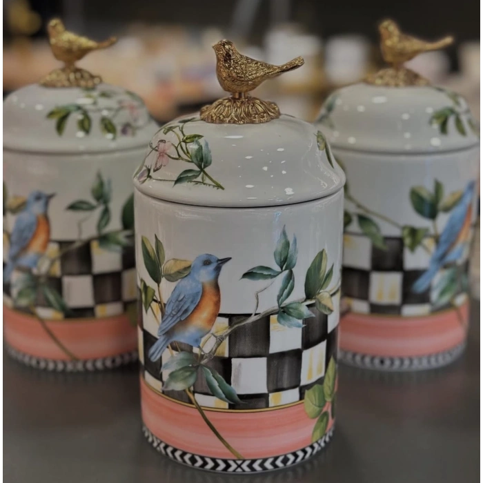 21 cm 3 lü porslen kavanoz