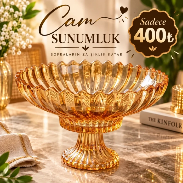 21 cm cam sunumluk