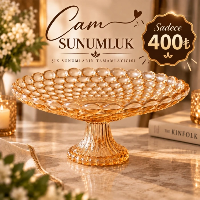 25 cm cam sunumluk