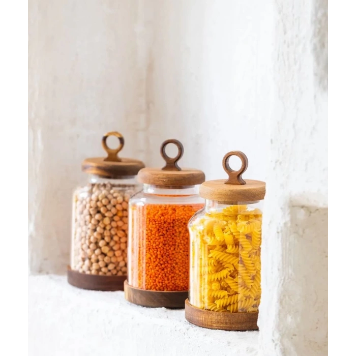 3 lü akasya kavanoz