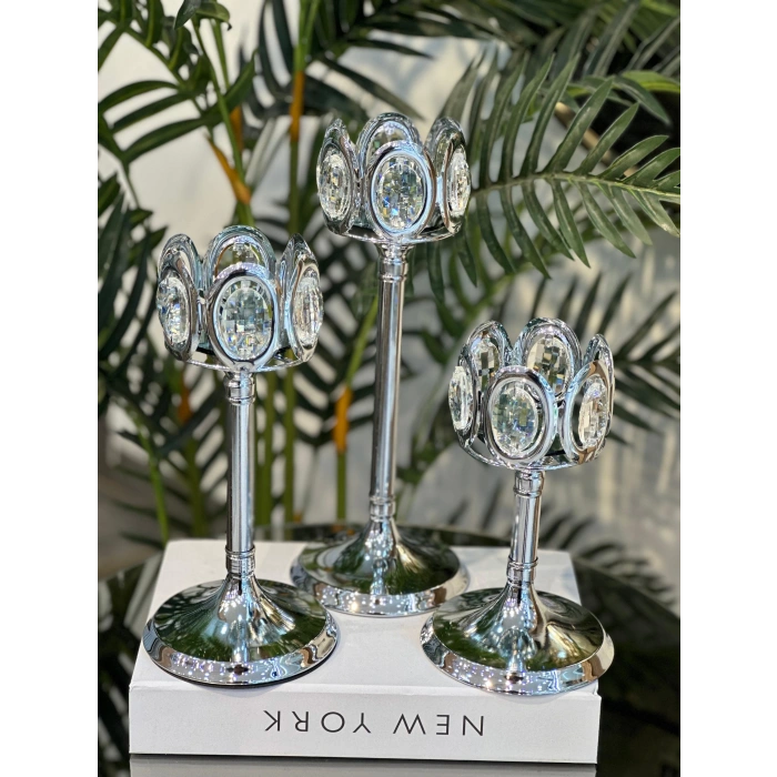 3 lü şamdan 30-25-20 cm