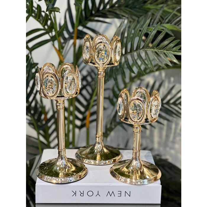 3 lü şamdan 30-25-20 cm