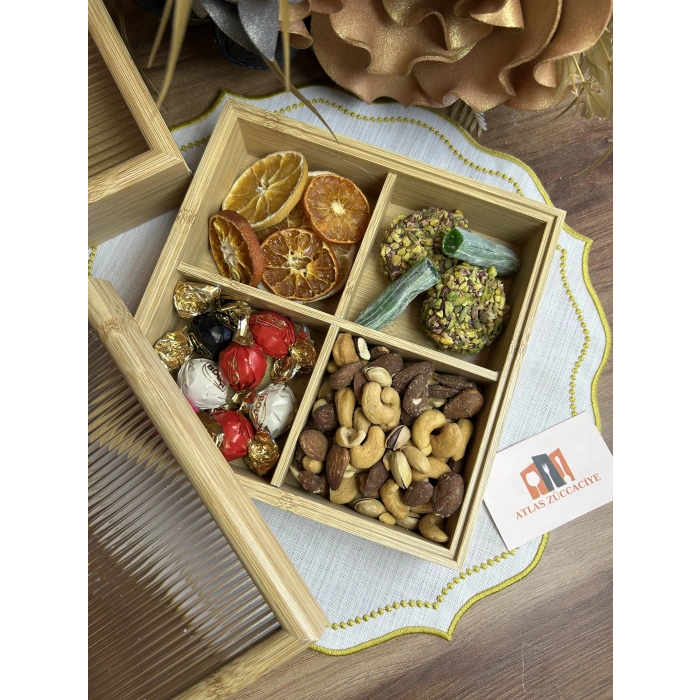 4 bölmeli bambu organizer 20x/20