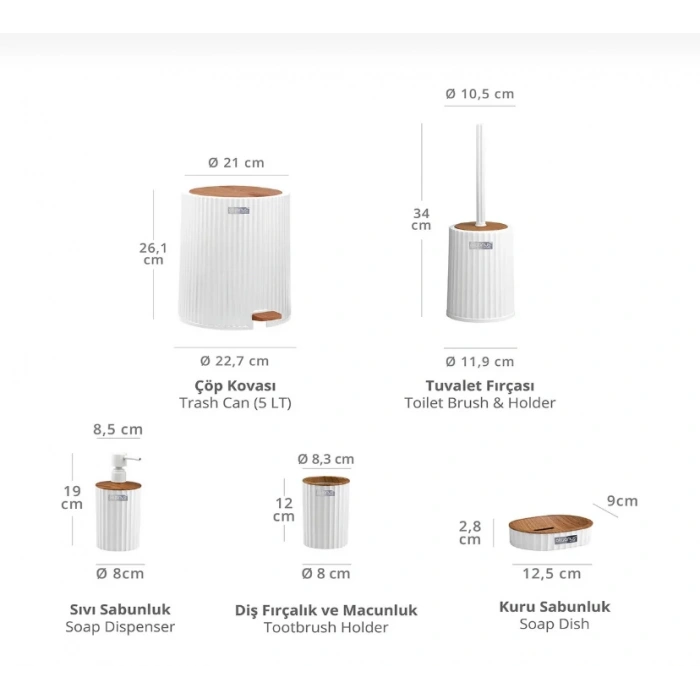 5 parça banyo seti