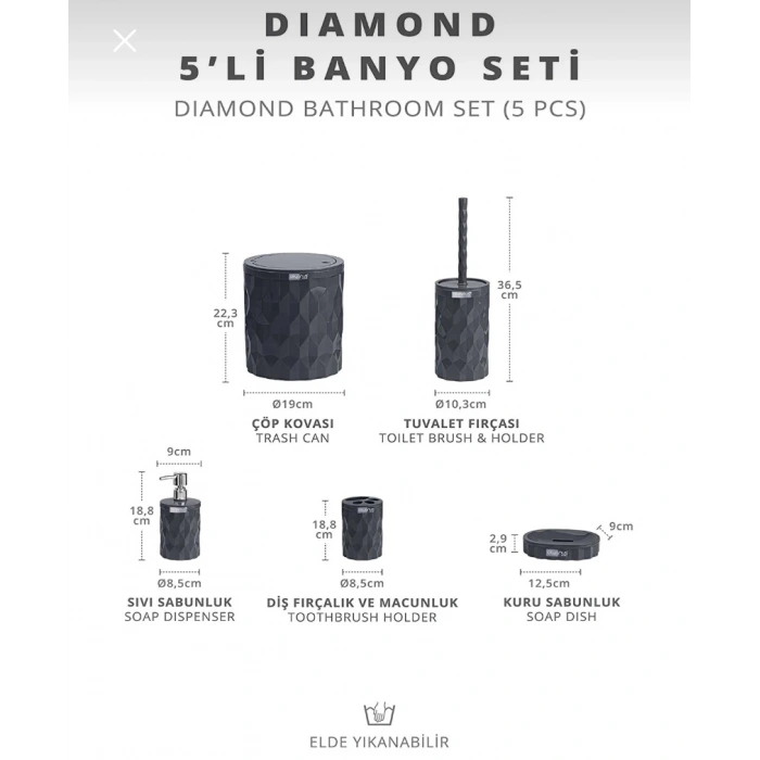 5 parça banyo seti
