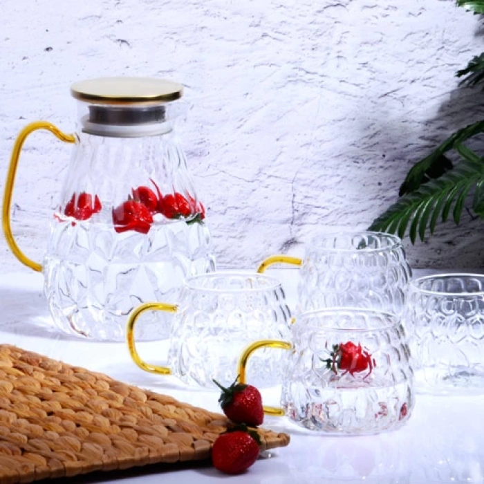 5 parça borosilikat sürahi takımı