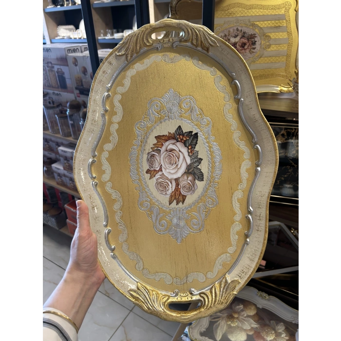 52*35 cm orijinal gül ağacı tepsi