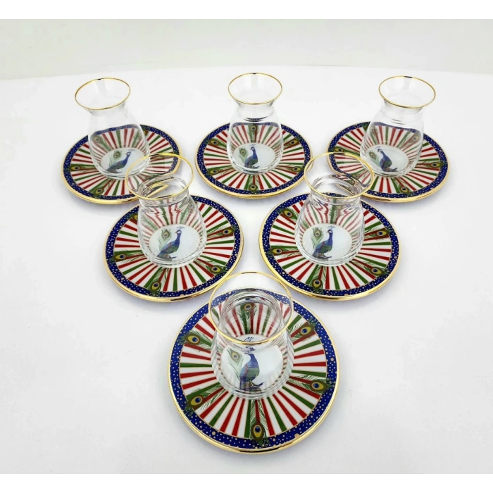 6 kişilik cam çay seti