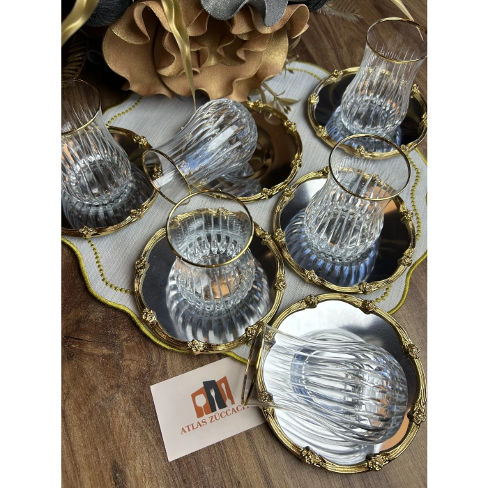6 kişilik çelik çay seti