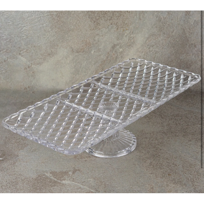 Ayaklı cam sunum tabağı