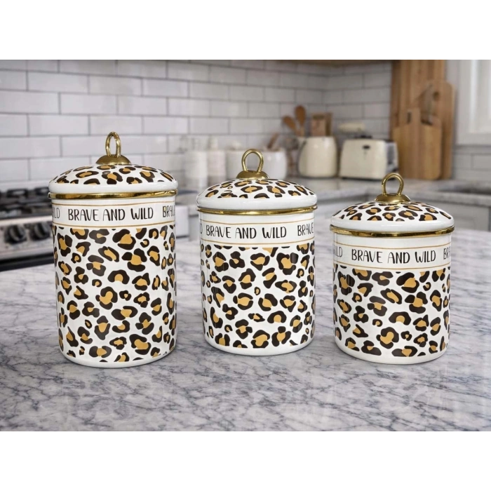 3 lü emaye kavanoz takımı