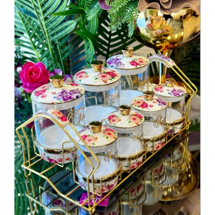 8 parça cam baharat takımı