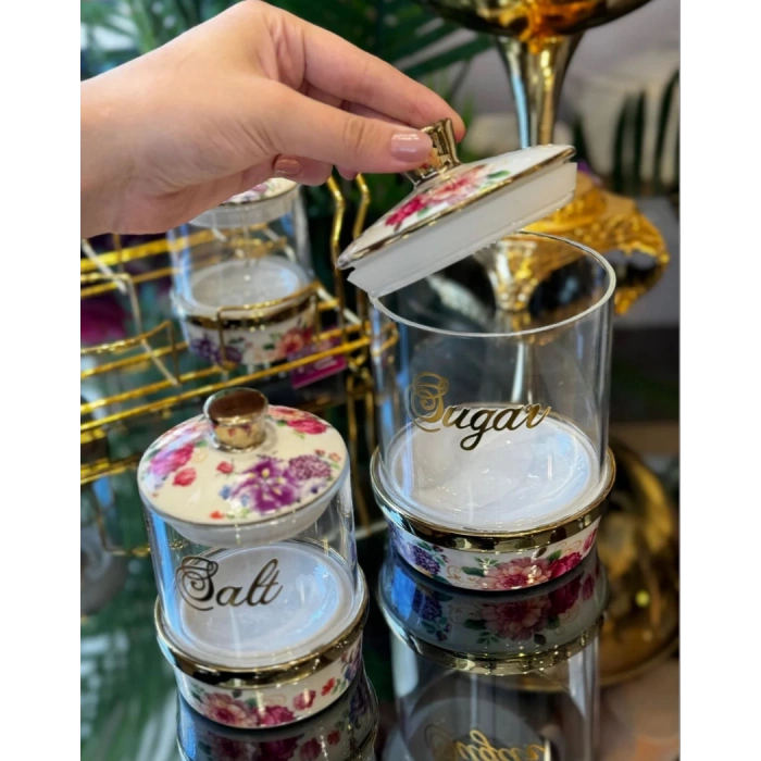 8 parça cam baharat takımı