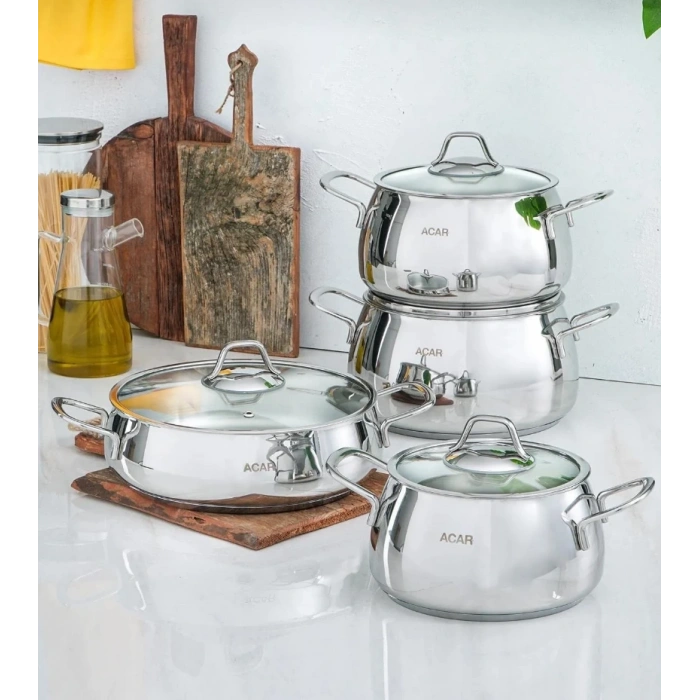 Acar 8 parça çelik seti