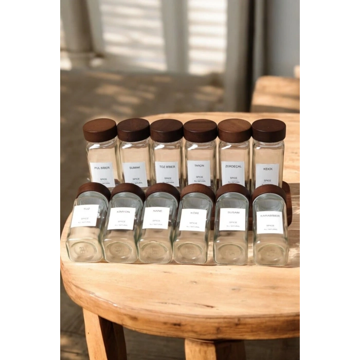 Akasya kapak 12 Li cam kavanoz 120ml