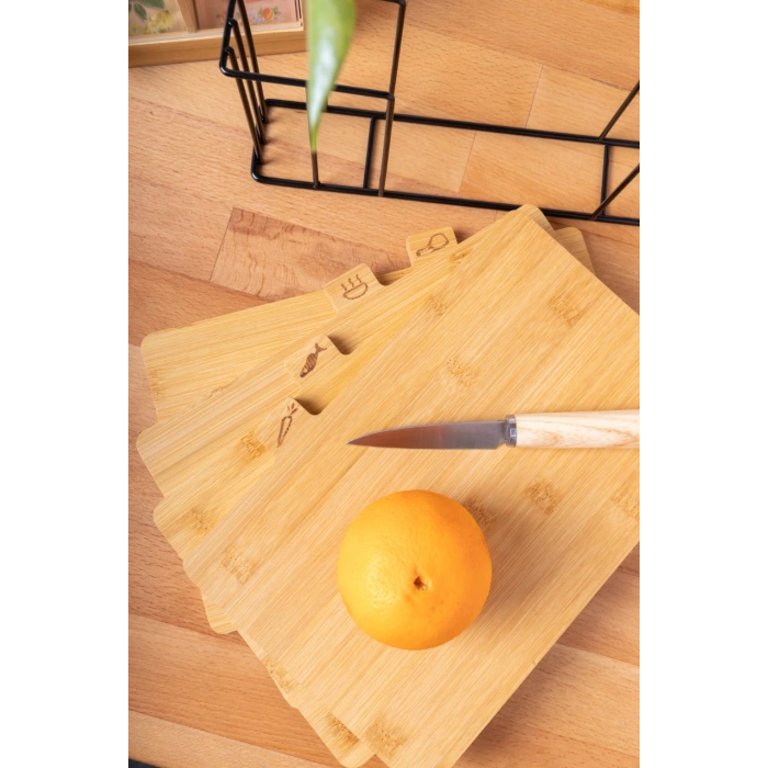 Metal standlı bambu doğrama set