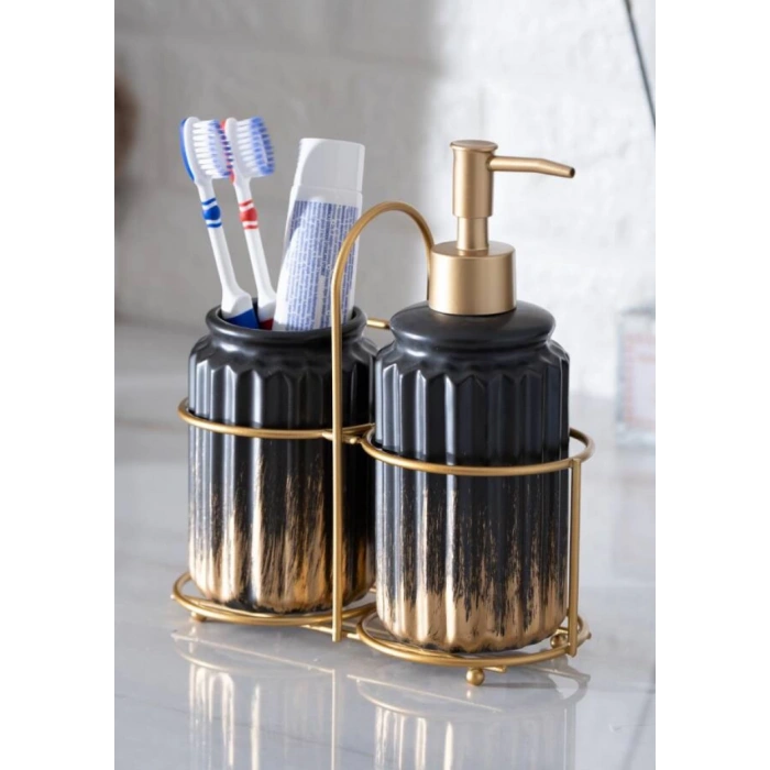 Porselen banyo takımı siyah