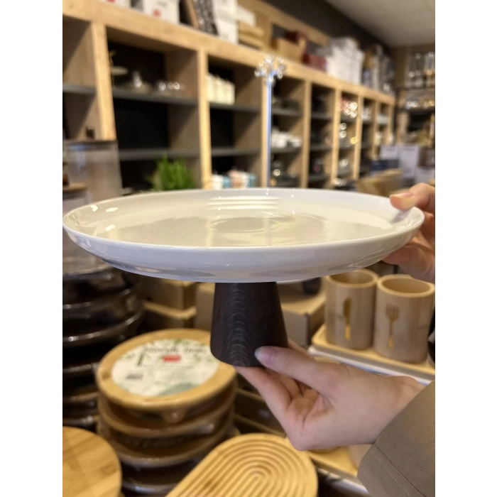 Porslen akasya ayaklı sunumluk