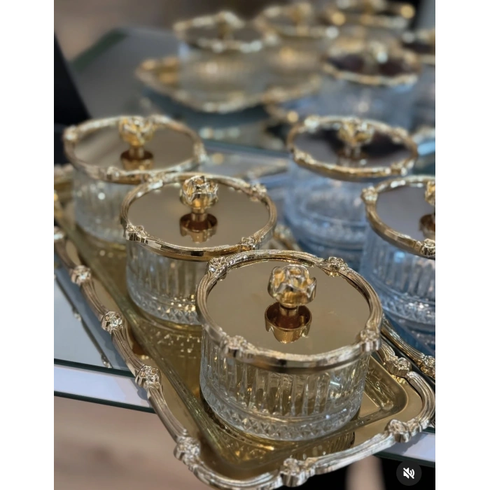 Tepsili üçlü döküm sunumluk