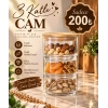 16 cm bambu kapaklı 3 katlı cam drajelik