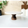 25 cm akasya ayaklı mermer sunumluk