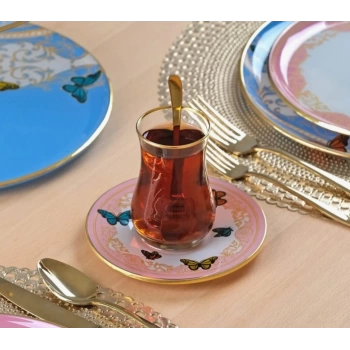 12 parça cam çay seti