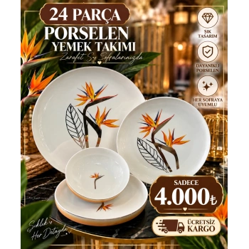 24 parça porselen yemek takımı