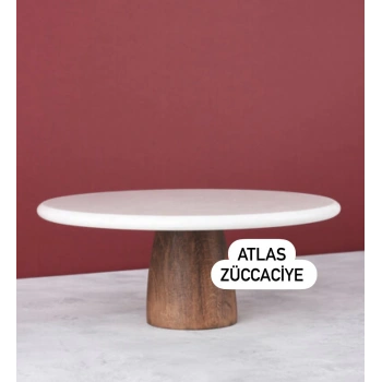 25 cm akasya ayaklı mermer sunumluk