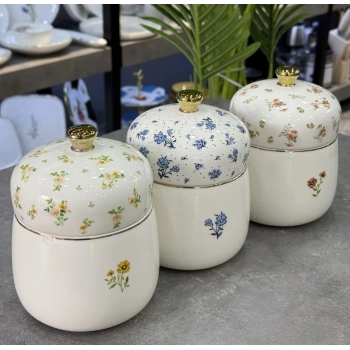 3 lü porselen kavanoz(16x11,5)