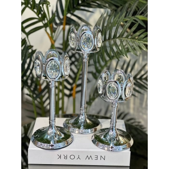 3 lü şamdan 30-25-20 cm