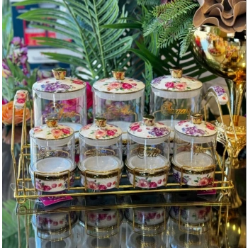 8 parça cam baharat takımı