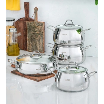 Acar 8 parça çelik seti