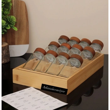 Bambu çekmece içi baharatlık