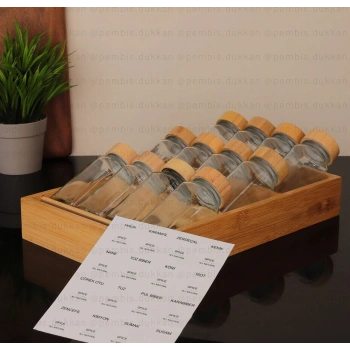 Bambu çekmece içi baharatlık