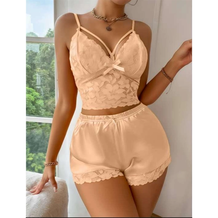 Kayın Kurdele Detaylı Şortlu Pijama Takım