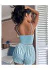 Mavi Renk Sleep Yazılı Şortlu Pijama Takım