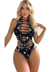 Siyah Renk Taşlı Body Vücut Çorabı