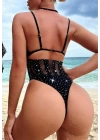 Siyah Taşlı Bodysuit Fantezi Vücut Çorabı