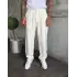 Modal Kumaş Baggy Pantolon Beyaz