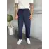 Pileli Kumaş Baggy Pantolon Lacivert