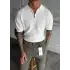 Triko Polo Yaka Fermuarlı Tshirt Beyaz