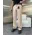 Yüksek Bel Pileli Kumaş Baggy Krem