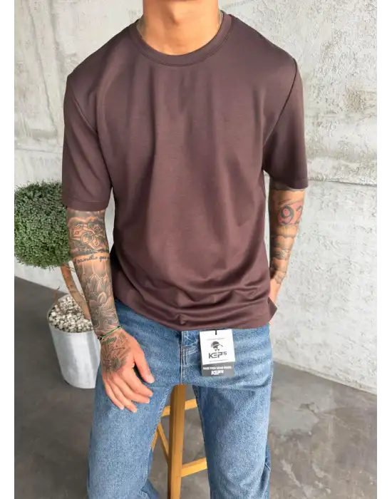 Modal Premium Tshirt Kahve