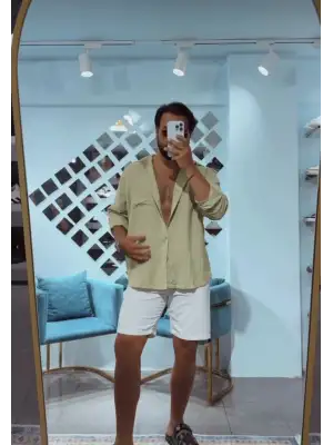 KETEN ÇİZGİLİ GÖMLEK