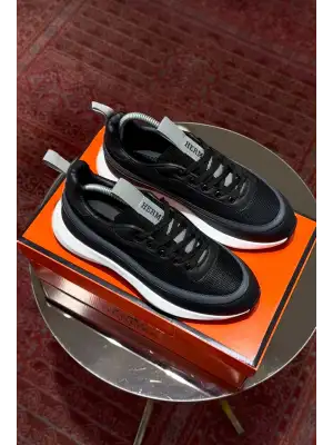 HERMES SNEAKERS  BLACK-WHİTE