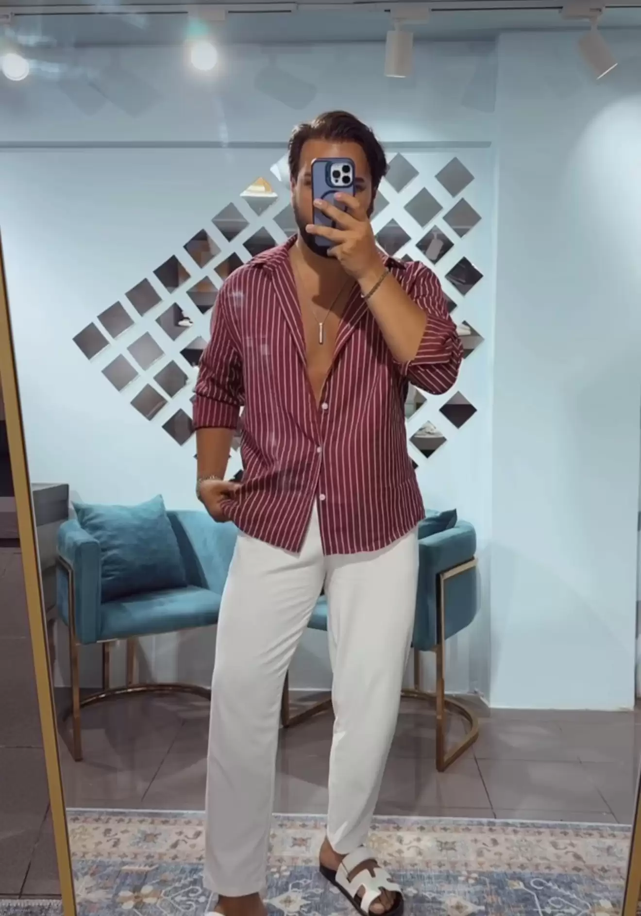 MODAL Kumaş Çizgili Gömlek 3 Renk