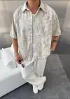 Cotton Fresh Desenli Gömlek Bej